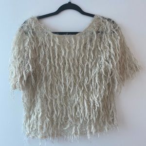 Zara Feather Top in Cream